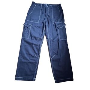 Bershka black Men's Navy Cargo Pants size 32